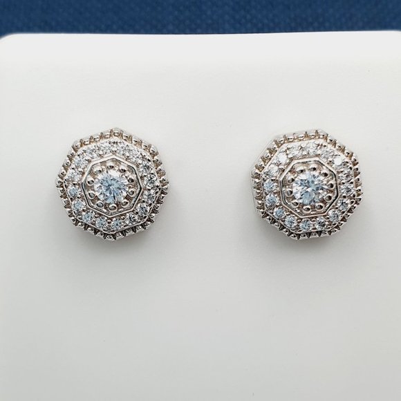 Jewelry - "925 Sterling Silver Plated CZ Earrings, EVBRS417